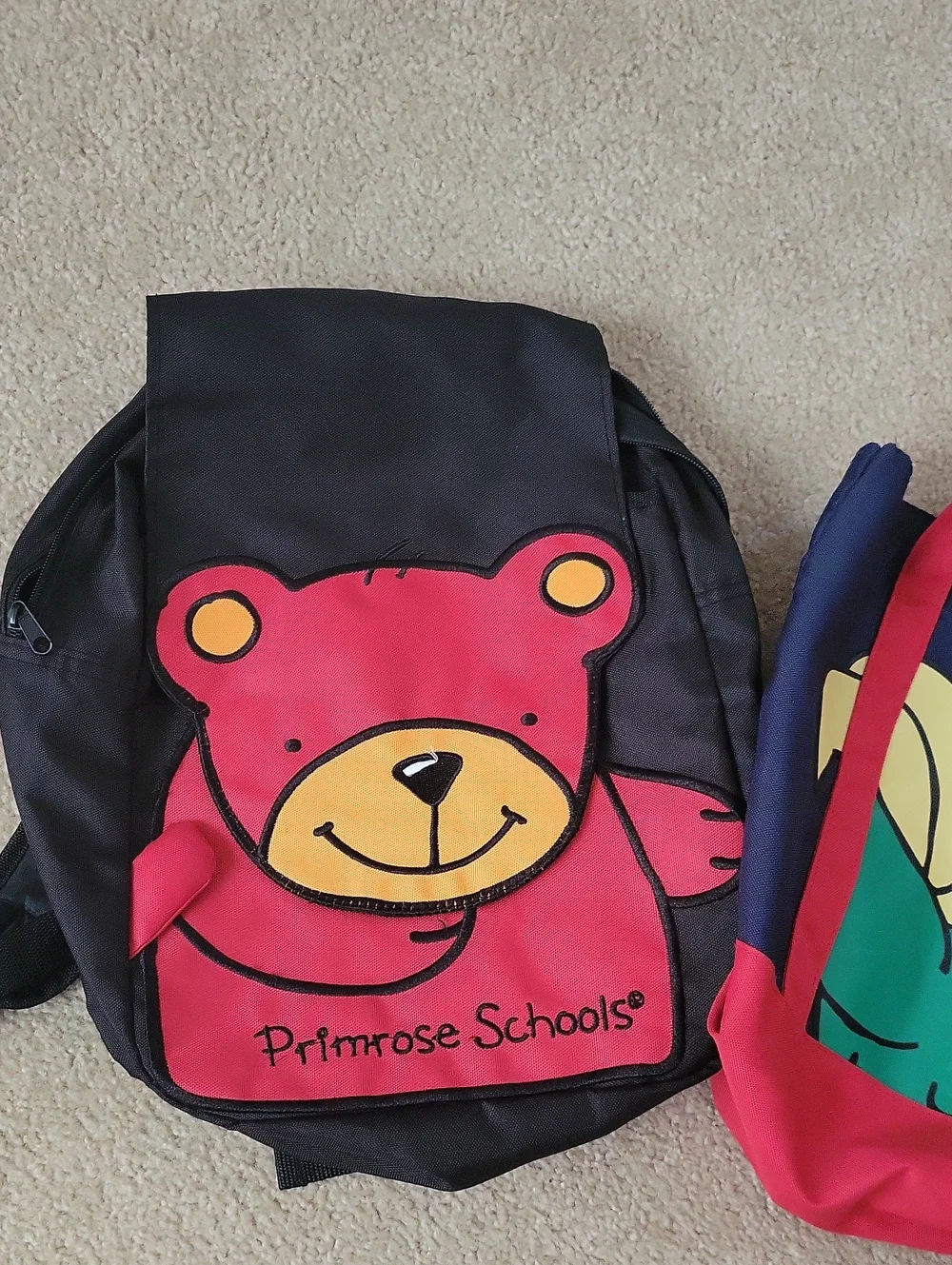 PRIMROSE SCHOOLS Bear Backpack And Blue Rooster Tote. Pre-School.